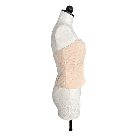 Silence + Noise Strapless Bustier Top Pleated Side Zip Strretch Back Size Large - Picture 5 of 14